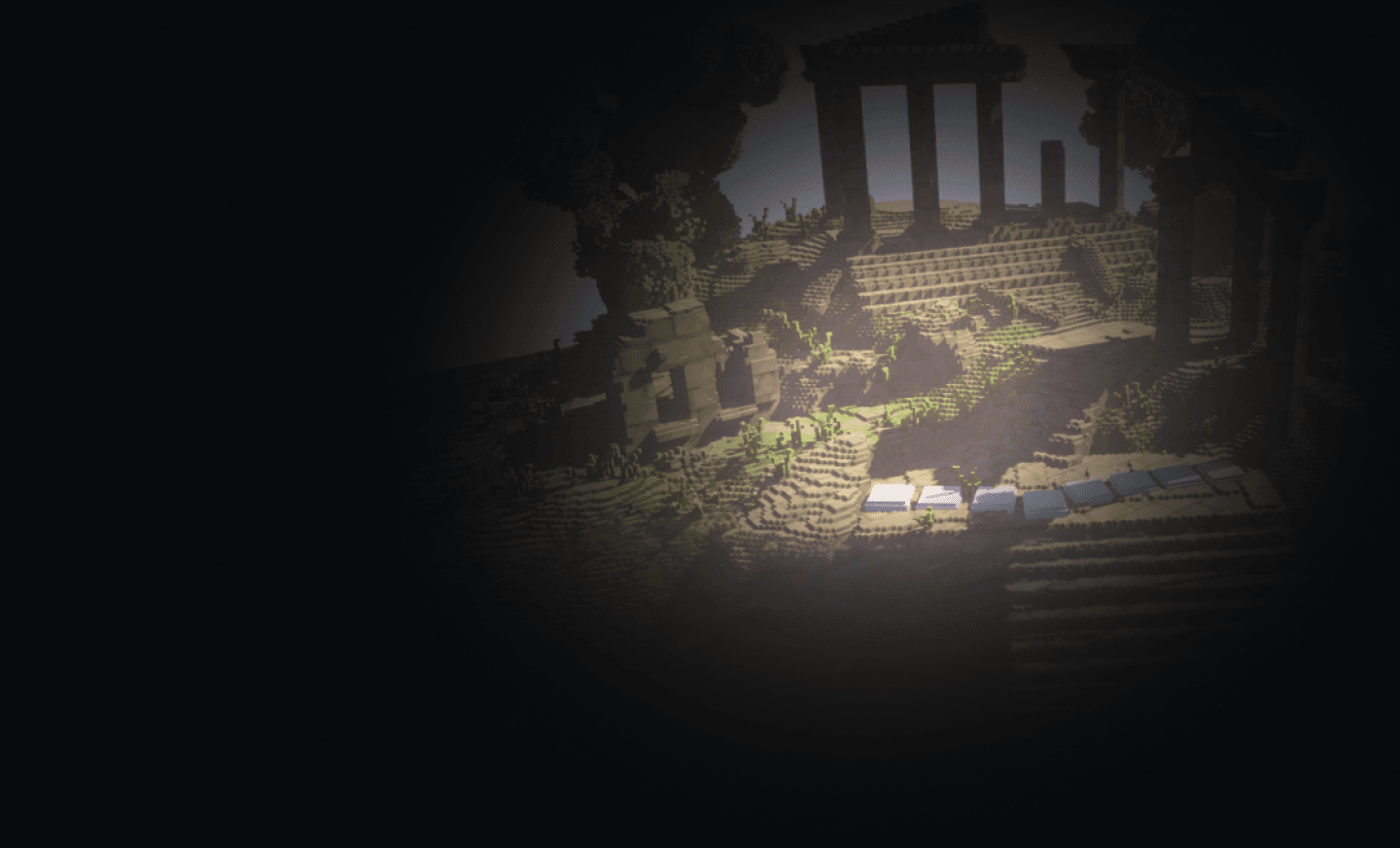 Futuristic voxel battle arena background